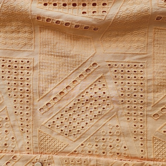 YAS Yasado Boho Alt Button Longsleeve Eyelet Collared Shirt Dress, Medium - Picture 14 of 16